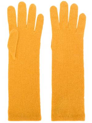 Трикотажные перчатки Daniela Gregis. Цвет: жёлтый и оранжевый