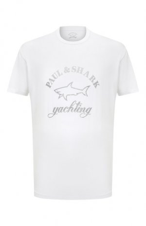 Хлопковая футболка Paul&Shark. Цвет: белый