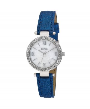 Женские часы с блестящим циферблатом из полиуретана, синий полиуретановый ремешок, 30 мм , Bob Mackie