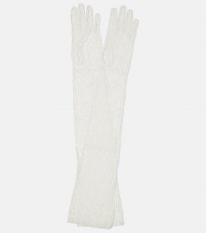 Длинные кружевные перчатки шантильи , белый Danielle Frankel