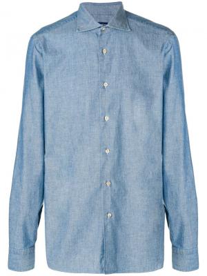Джинсовая рубашка на пуговицах Borriello. Цвет: синий