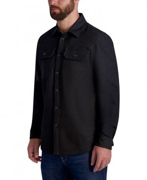 Мужская куртка-рубашка в клетку с длинными рукавами и понте из KARL LAGERFELD PARIS, черный Paris