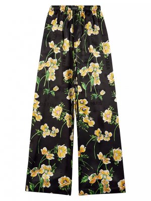 Пижамные штаны с цветочным принтом , черный Balenciaga