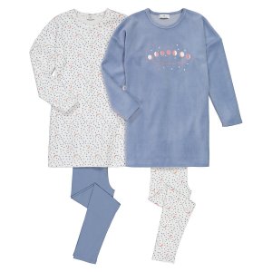 Комплект из 2 пижам-ночных рубашек LA REDOUTE COLLECTIONS. Цвет: синий