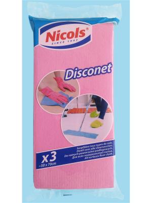 Салфетка для пола ДИСКОНЕТ 3шт 50х60см  Nicols Nicol's. Цвет: голубой, желтый, розовый