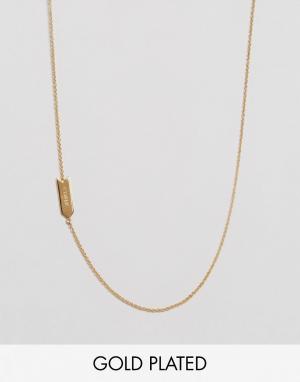 Асимметричное ожерелье с подвеской Овен Gorjana. Цвет: золотой