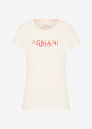 Приталенные футболка , телесный Armani Exchange