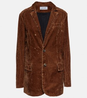 Джинсовый пиджак с потертостями , коричневый Loewe