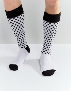 Белые носки в горошек Dr Martens. Цвет: белый