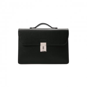 Кожаный портфель Stuoia Canali. Цвет: чёрный