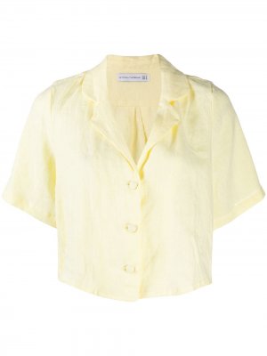 Укороченная рубашка с короткими рукавами Faithfull the Brand. Цвет: желтый