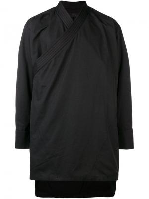 Куртка с диагональной застежкой на молнии D.Gnak. Цвет: черный