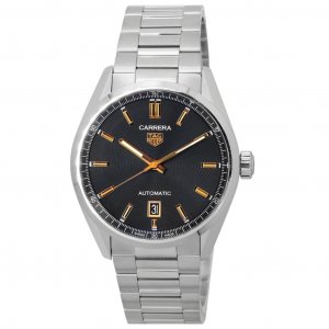 Carrera Stainless Steel Black Dial Automatic WBN2113.BA0639 100M Мужские часы Tag Heuer