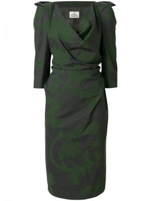 Платье со структурированными плечами Vivienne Westwood. Цвет: серый