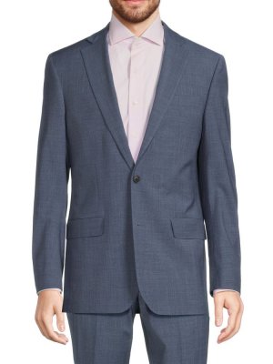 Текстурированный пиджак из смесовой шерсти , синий Brooks Brothers
