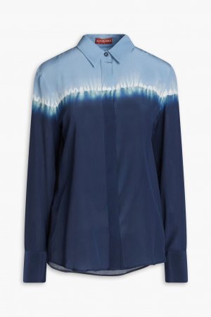 Рубашка из шелкового крепа цвета Berry Blue Shibori , темно-синий Altuzarra
