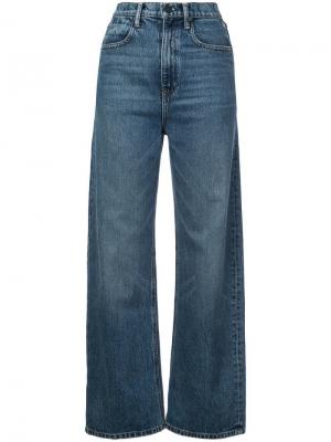 Прямые джинсы с высокой талией Alexander Wang. Цвет: синий