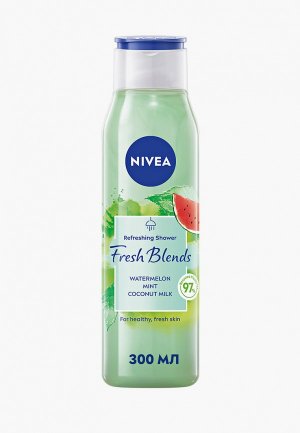 Гель для душа Nivea Fresh Blends Арбуз и мята, 300 мл. Цвет: прозрачный