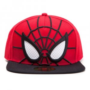 3D-маска для лица Человека-паука с сетчатыми глазами, бейсболка Snapback, унисекс, красный/черный (SB241107SPN) , мультиколор Spider-Man