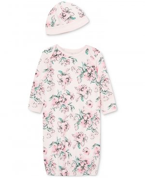 Комплект из халата и шапочки для сна маленьких девочек, 2 предметов , розовый Little Me