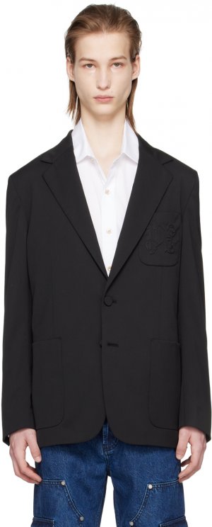 Черный пиджак с карманами и монограммой Palm Angels