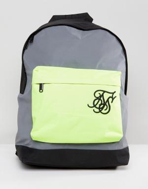 Рюкзак со светоотражающей отделкой SikSilk. Цвет: серый