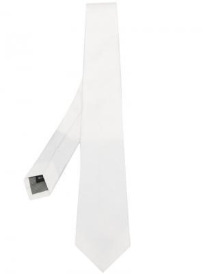 Delloglio галстук с узором в полоску Dell'oglio. Цвет: белый