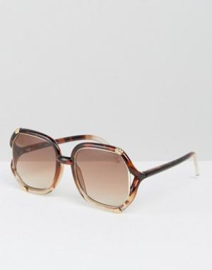 Солнцезащитные очки в винтажном стиле Lovin Somedays. Цвет: коричневый