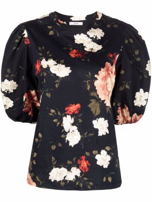 Odora floral-print puff-sleeve blouse Erdem. Цвет: черный