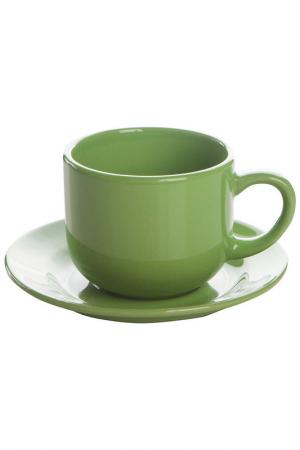 Чашка чайная с блюдцем SANGO. Цвет: зеленый