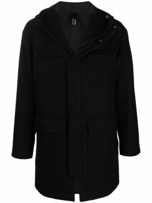 Однобортное пальто с карманами Hevo. Цвет: черный