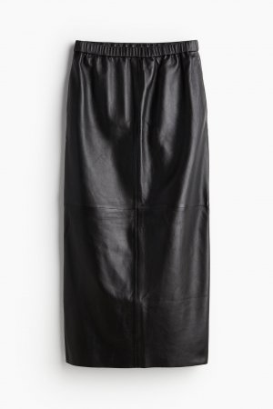 Кожаная юбка-карандаш H&M