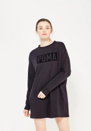 Платье PUMA FUSION Crew Sweat Dress. Цвет: черный