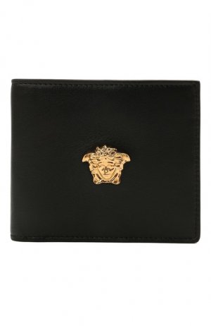Кожаное портмоне Versace. Цвет: чёрный