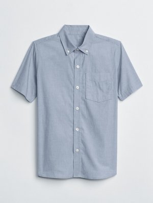 Рубашка с короткими рукавами GAP. Цвет: синий