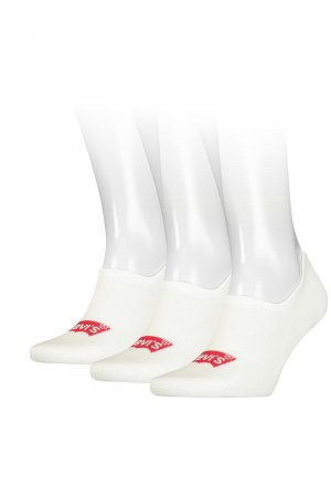 Набор Levi's, состоящий из 3 пар невидимых носков унисекс с логотипом в виде крыльев летучей мыши. белый Levi's