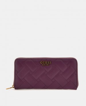 Большой стеганый кошелек фиолетового цвета , фиолетовый Guess