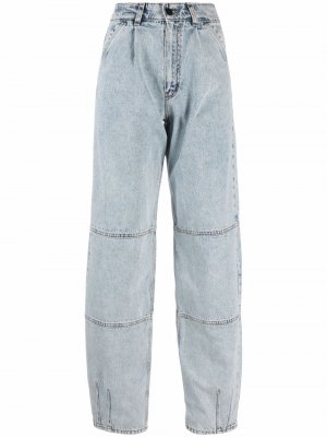 Зауженные джинсы Barga с завышенной талией The Mannei. Цвет: синий