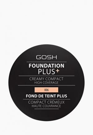 Пудра Gosh компактная кремовая Foundation Plus, 9 г, 006 медовый. Цвет: бежевый