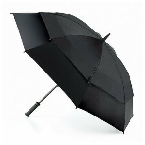 Зонт-трость , черный, белый FULTON. Цвет: черный