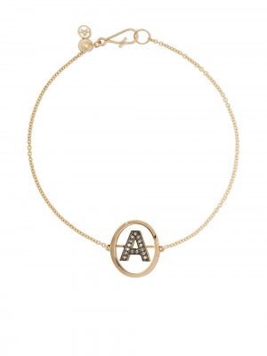 Золотой браслет с инициалом A и бриллиантами Annoushka. Цвет: желтый