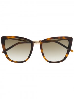 Солнцезащитные очки Chain в оправе черепаховой расцветки Karl Lagerfeld. Цвет: коричневый