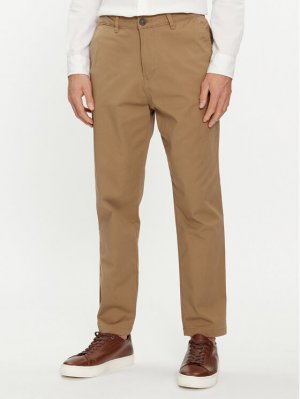 Узкие зауженные брюки Selected Homme, коричневый HOMME