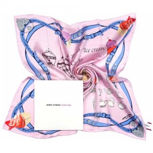 Красивый женский платочек с французскими мотивами 812859 Mila Schon. Цвет: розовый