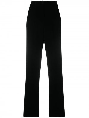 Бархатные брюки прямого кроя Giorgio Armani. Цвет: черный
