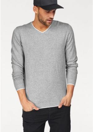 Пуловер JOHN DEVIN. Цвет: светло-серый/меланжевый