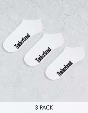 Три пары белых носков-невидимок Timberland