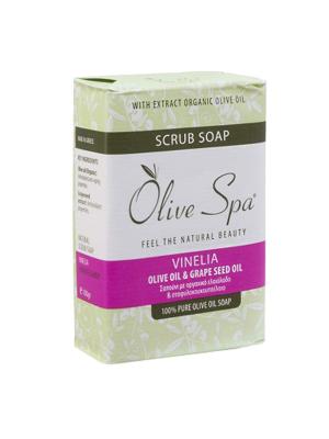 Мыло оливковое с маслом виноградных косточек  vinelia, 100гр Olive Spa. Цвет: белый