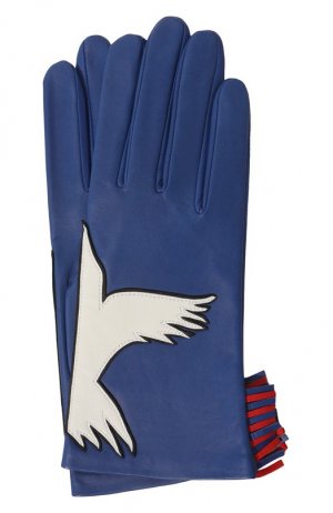 Кожаные перчатки Agnelle. Цвет: синий