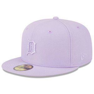 Мужская облегающая шляпа New Era лавандового цвета Detroit Tigers 2023 Spring Color Basic 59FIFTY
